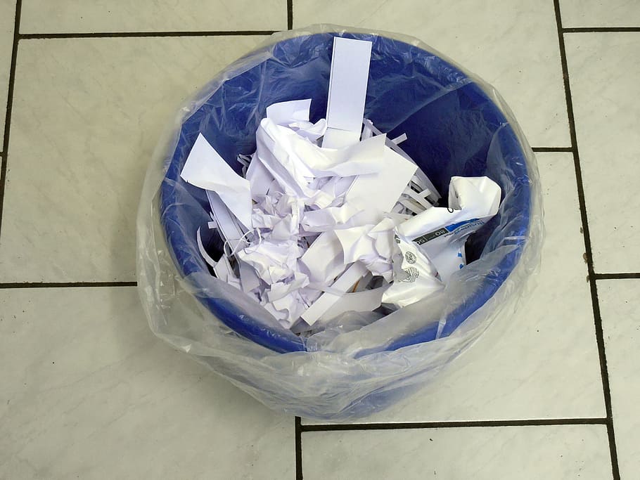 white, paper lot, trash bin, recycle bin, paper, waste, garbage, waste paper, paper pile, throw away