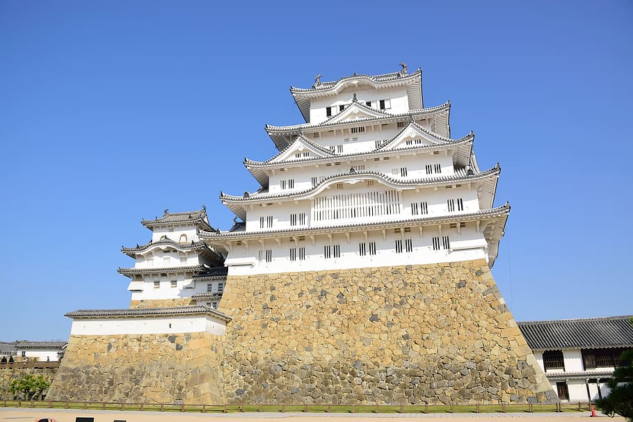 himeji, castle, japan, heritage, tourism, asia, architecture, built structure, building exterior, low angle view