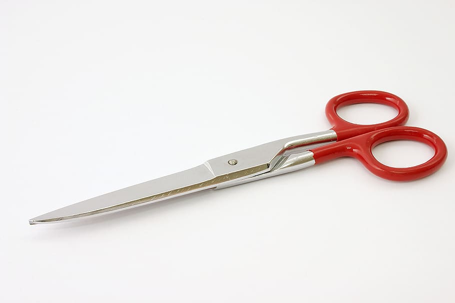 red, gray, scissors vector art, a pair of scissors, cutting, isolated, white background, studio shot, cut out, single object