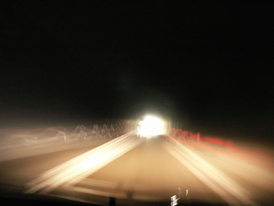 túnel, túnel de luz, abstracto, conducción a través del túnel, conducción, luces, velocidad, iluminado, noche, movimiento