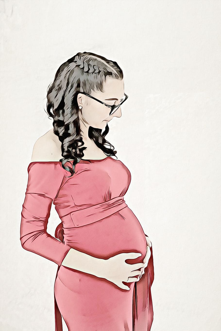 graphics, woman, pregnant, specs, maternity, pretty, mood, beauty, young, human
