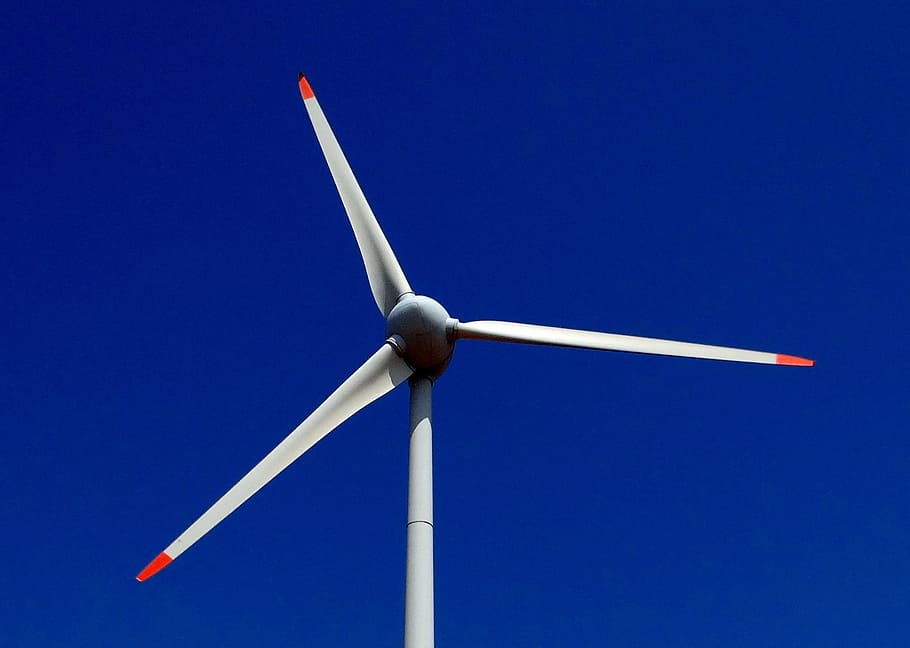 white, red, windmill, daytime, wind, turbine, nargund hill, generator, environmentally friendly, karnataka