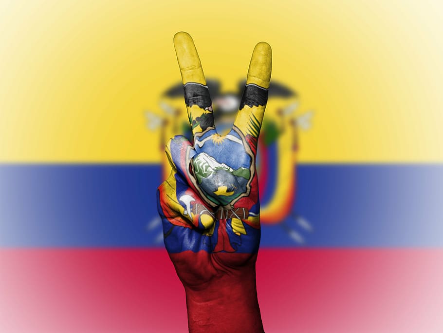ecuador, peace, hand, nation, background, banner, colors, country, ensign, flag