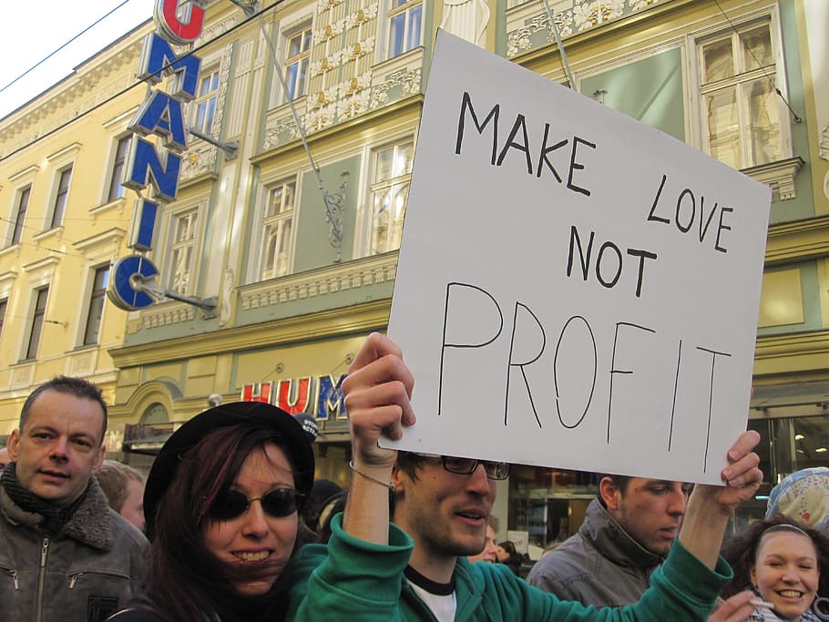 love, demonstration, profit, protest, shield, linz, show me, human, group of people, text