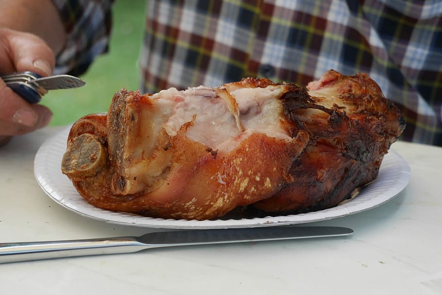 grilled meat, Knuckle, Pork, Shank, Haxe, knuckle of pork, roast leg of pork, sold, skittle, haemmchen