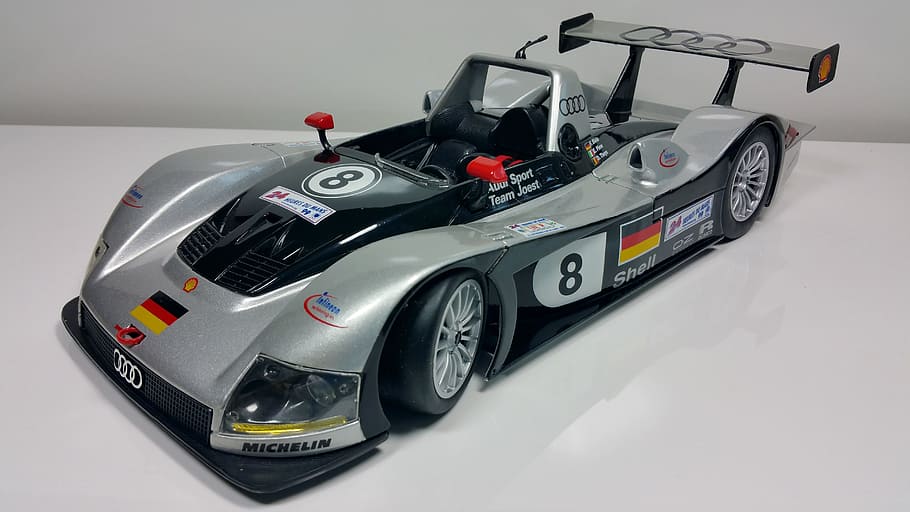 Racing Car, Le Mans, Auto, 1999, silver, model car, car, sport, competition, speed