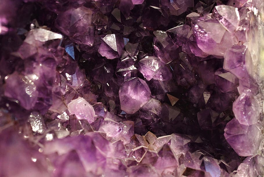 kristal, batu kecubung, permata, ungu, batu, merah muda, halus, batu permata, mineral, perhiasan