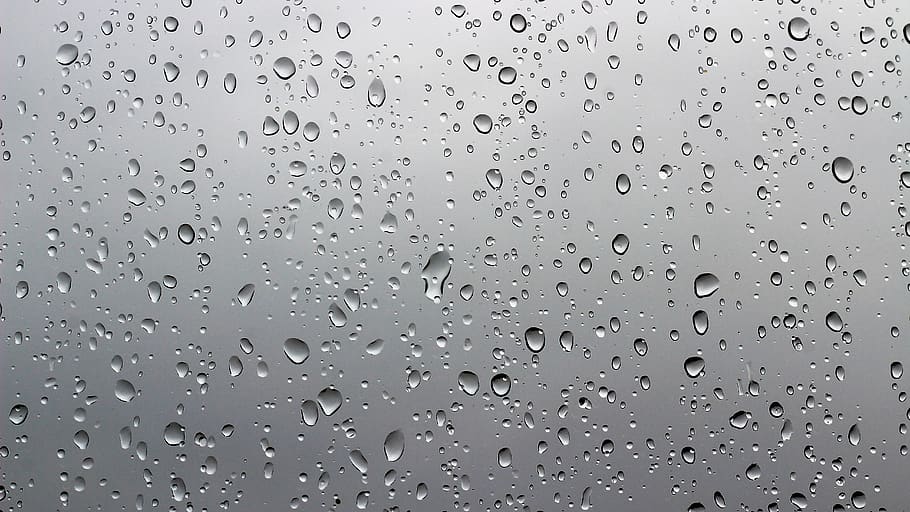 jendela, kaca, tetesan hujan, air, musim gugur, hujan, tetesan, transparan, cair, bening