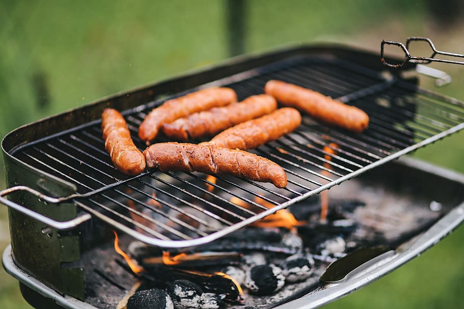 sausage, grill, Pork, summer, outdoor, kielbasa, sausages, barbecue, grilling, meat
