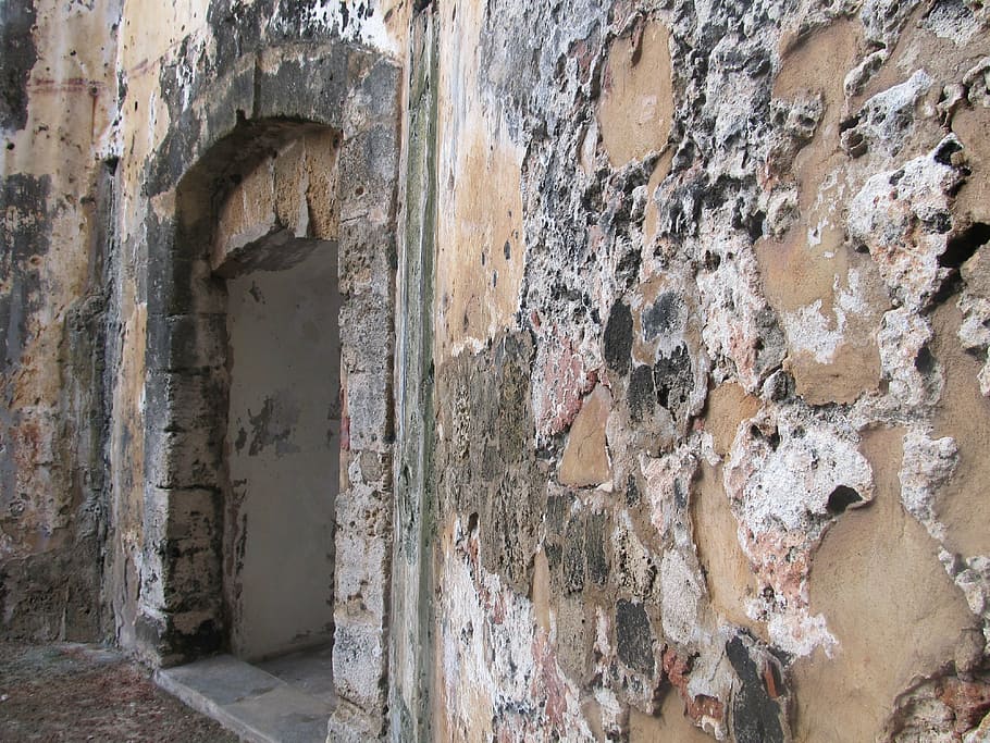 arch, archway, stone, brick, fort, old, architecture, damaged, built structure, abandoned