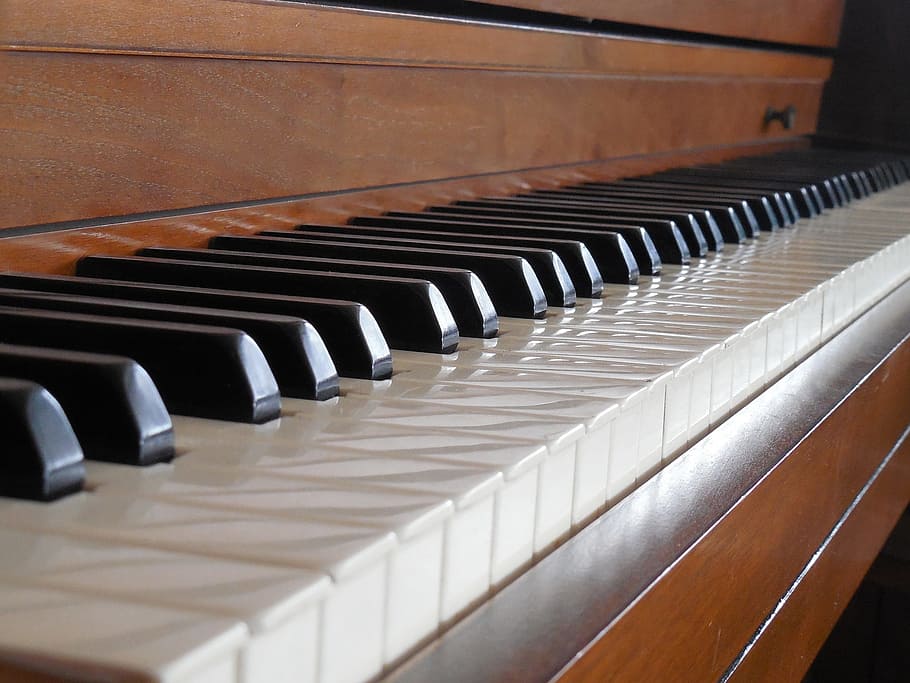 piano marrom, marrom, piano, chaves, música, instrumento, teclado, branco, musical, chave