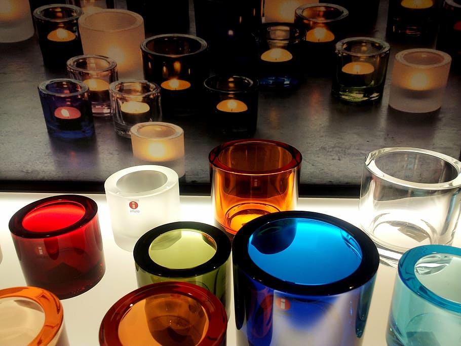 colored votive candle holders