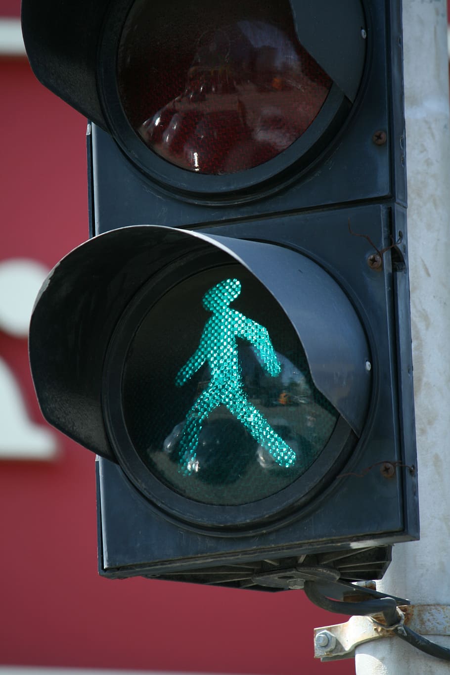 トラフィック, 緑, 男, 許可, 肯定的, 信号機, 通り, 道路標識, 標識, 交通
