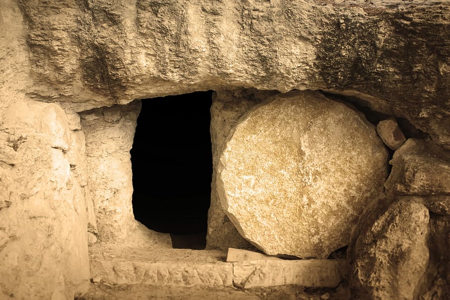 túmulo de fogão marrom, ressurreição, jesus, yeshua, túmulo, parede, velho, pedra, natureza, antiga