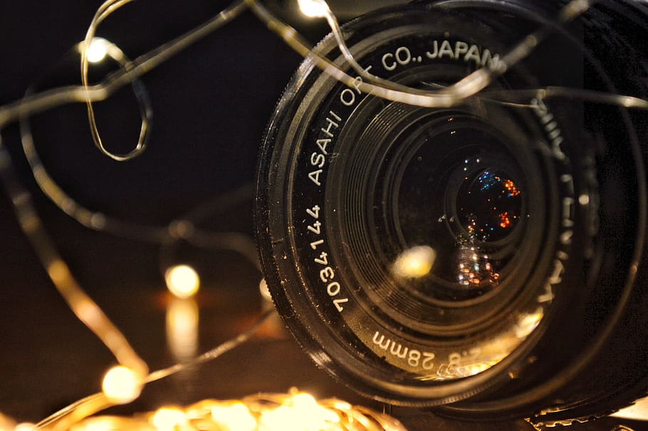 cámara, lente, pentax, luces, foco, fuego, lente - instrumento óptico, tecnología, temas de fotografía, primer plano