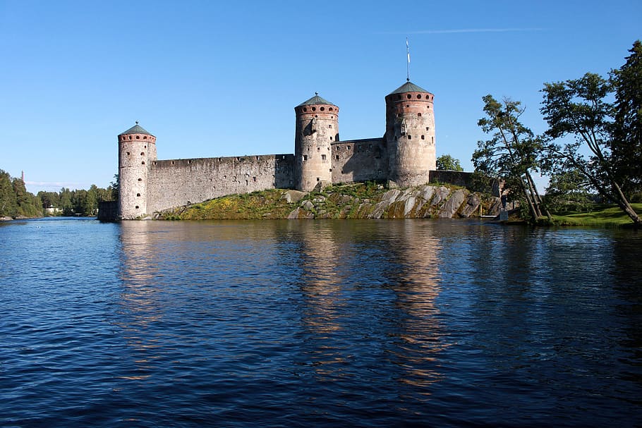 olaf's castle, finnish, tower, ooppperajuhlat, medieval, castle, savonlinna, city, landscape, fortress