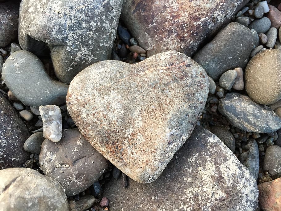 Heart, Nature, Roche, rock - object, full frame, stone - object, backgrounds, textured, pebble, solid