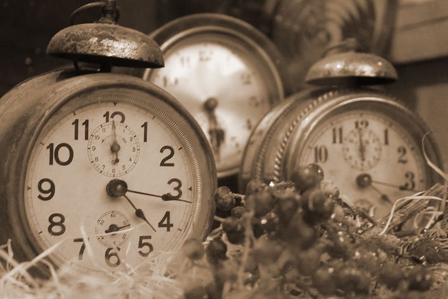 selective, focus photography, alarm clock, time, watches, lancets, timetable, vintage, wake, now