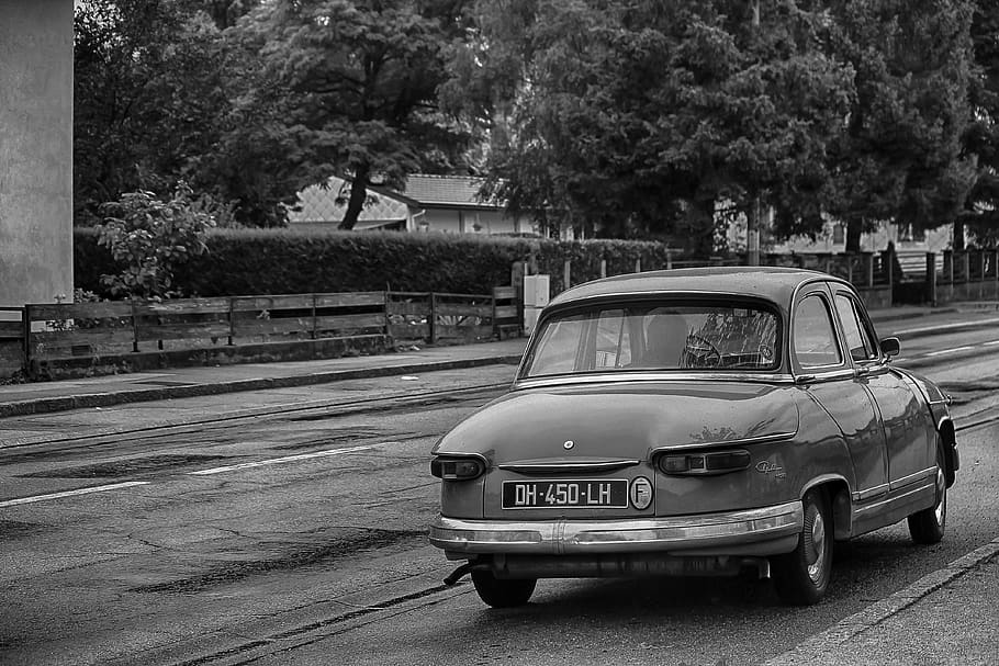 car, former, ds, black-and-white, vintage, automobile, retro, old, vehicle, nostalgia
