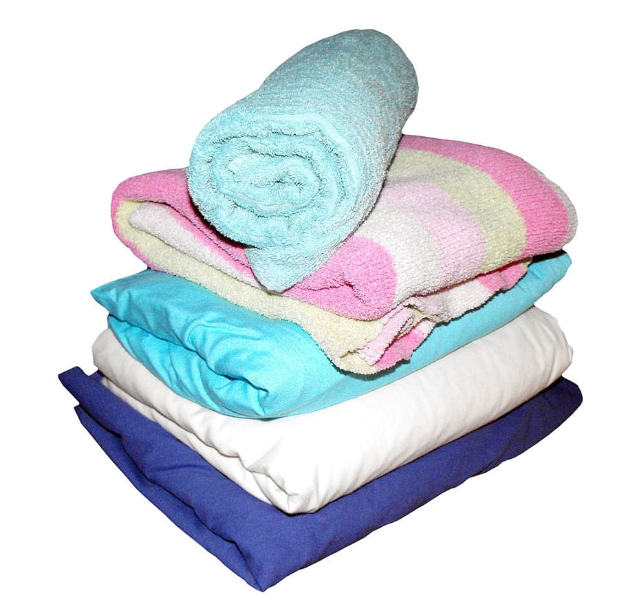 assorted-color textiles, sheets, towels, blankets, linen, clean, relaxation, soft, textile, household
