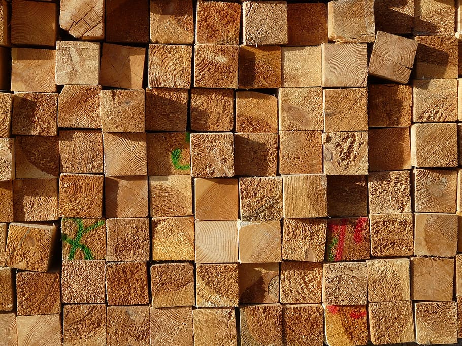 stacked, square, brown, wooden, bars, Bar, Beams, Boards, Planks, Wood