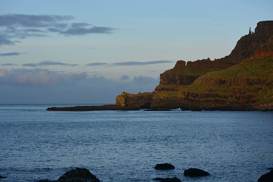 giant's causeway, northern ireland, rocks, rock formation, nature, unseco, sea, water, sky, scenics - nature