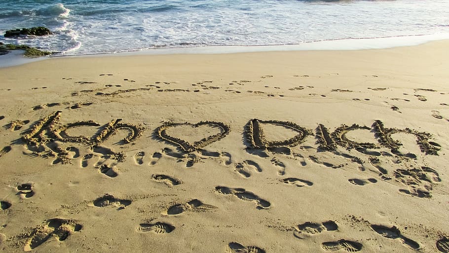 love, romance, heart, beach, sand inscription, romantic, holiday, footprints, sand, text