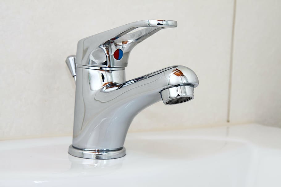 stainless steel faucet, bathroom, chrome, clean, faucet, home, metal, shiny, silver, stainless