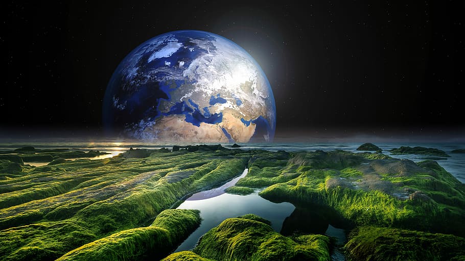 planet earth illustration, solaris, world, earth, watts, sea, space, nature, planet, spherical