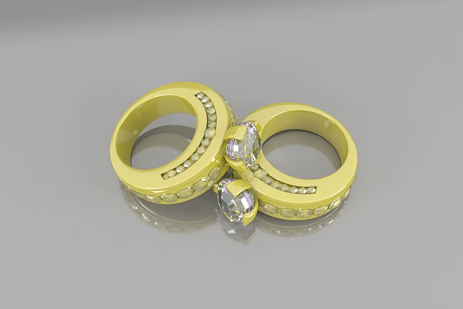anillo, oro, pasivos, foto de estudio, joyería, anillo de bodas, diamante - piedra preciosa, anillo de compromiso, anillo de diamantes, color dorado