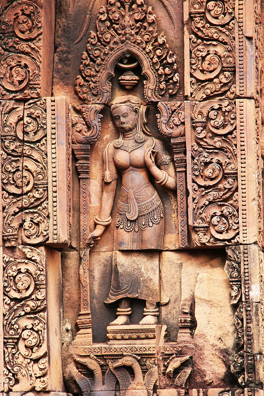 banteay srei, temple, travel, antique, old, beautiful, angkor wat, siem reap, cambodia, asia