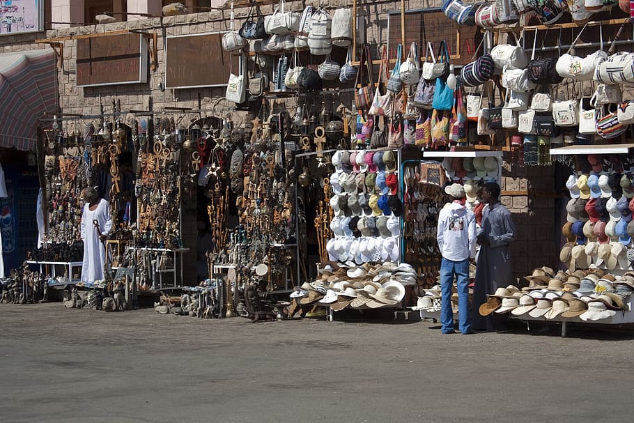 man, standing, front, garage, bazaar, egypt, street market, market, traditional, egyptian
