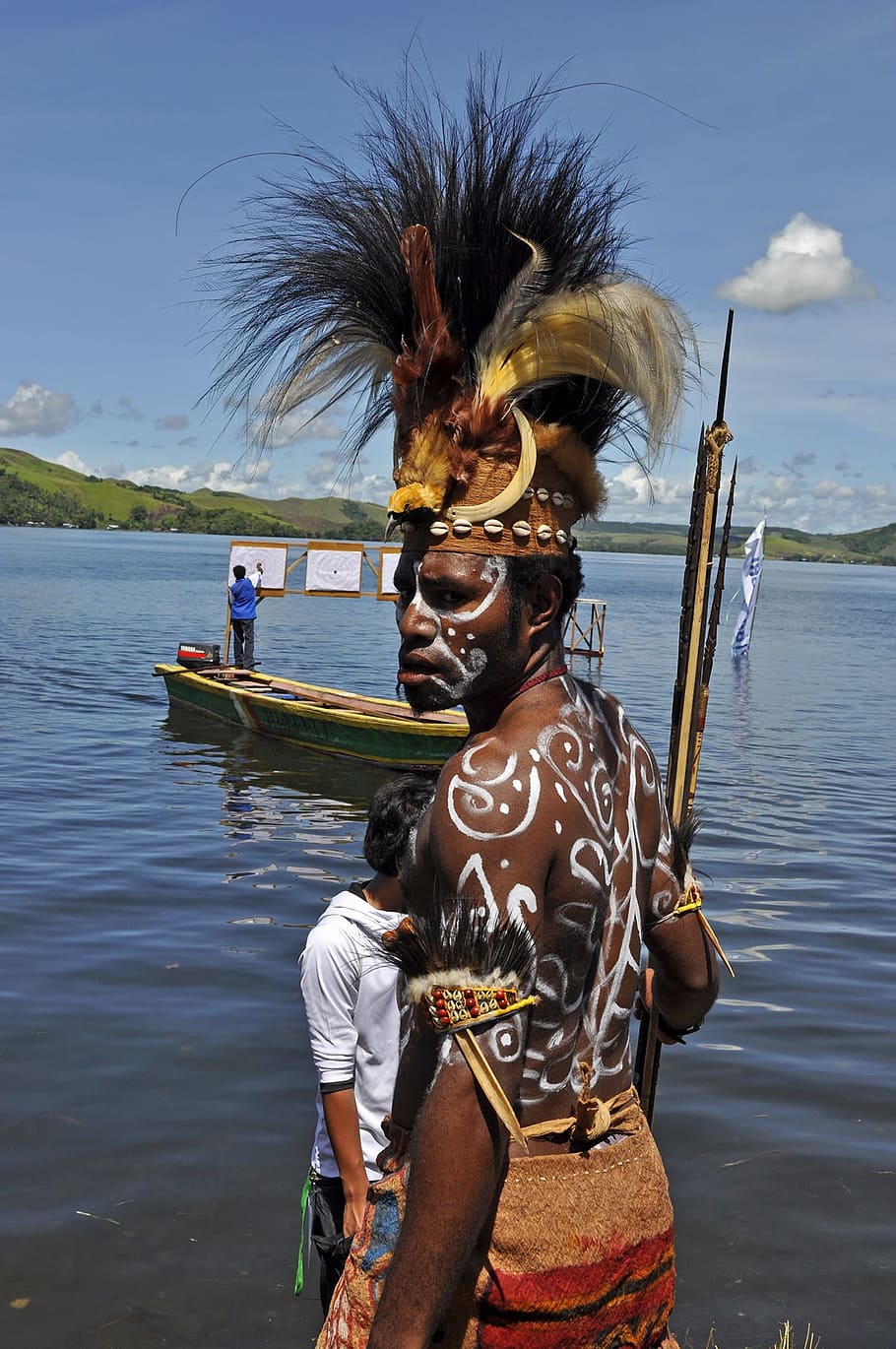 papua, west burat, boogschietfestival, people, real people, water, day, sky, lifestyles, women