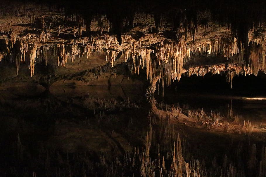 panoramic, light, water, scenic, landscape, luray caverns, cavern, caverns, cave, nature