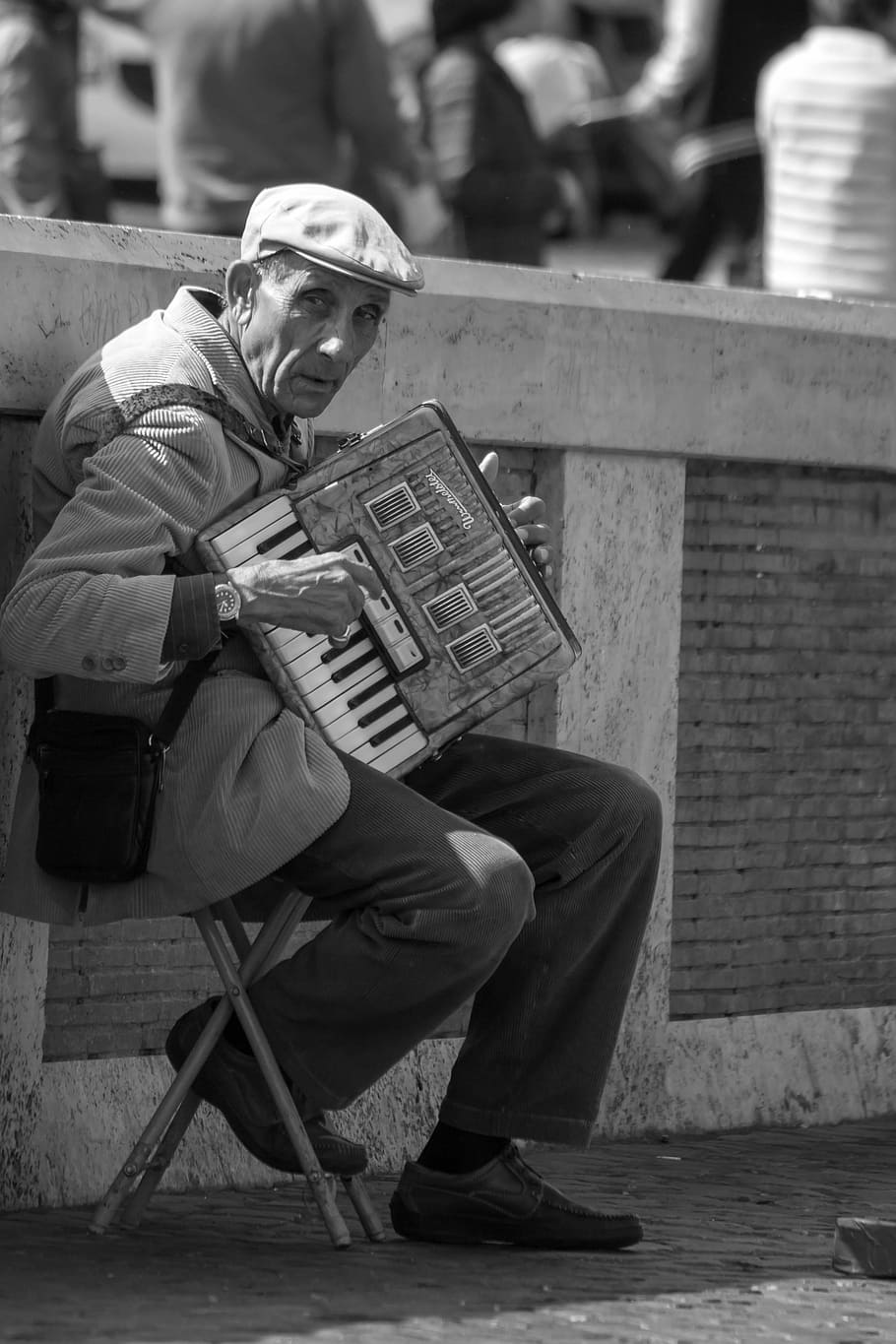 Rome, Persons, Old, Person, Music, Street, old person, hollidays, only men, one man only