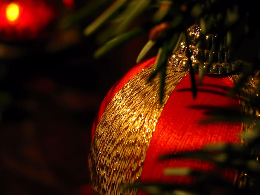 merah, coklat, perhiasan natal, Natal, X-Mas, Kristen, Yesus, simbol, dekorasi, lilin