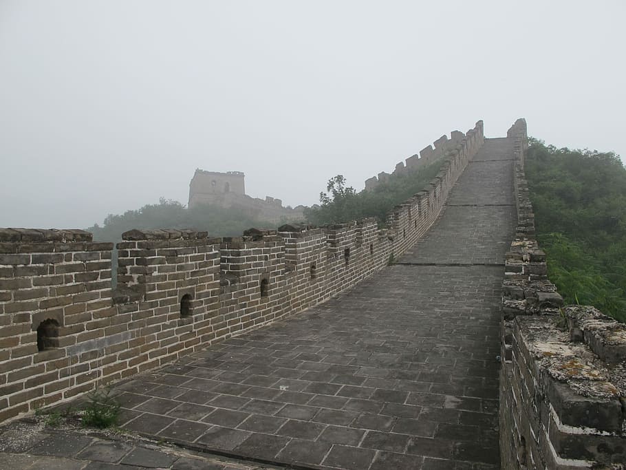 Gran muralla, China, muralla china, arquitectura, punto de referencia, niebla, historia, al aire libre, ninguna persona, ruina antigua