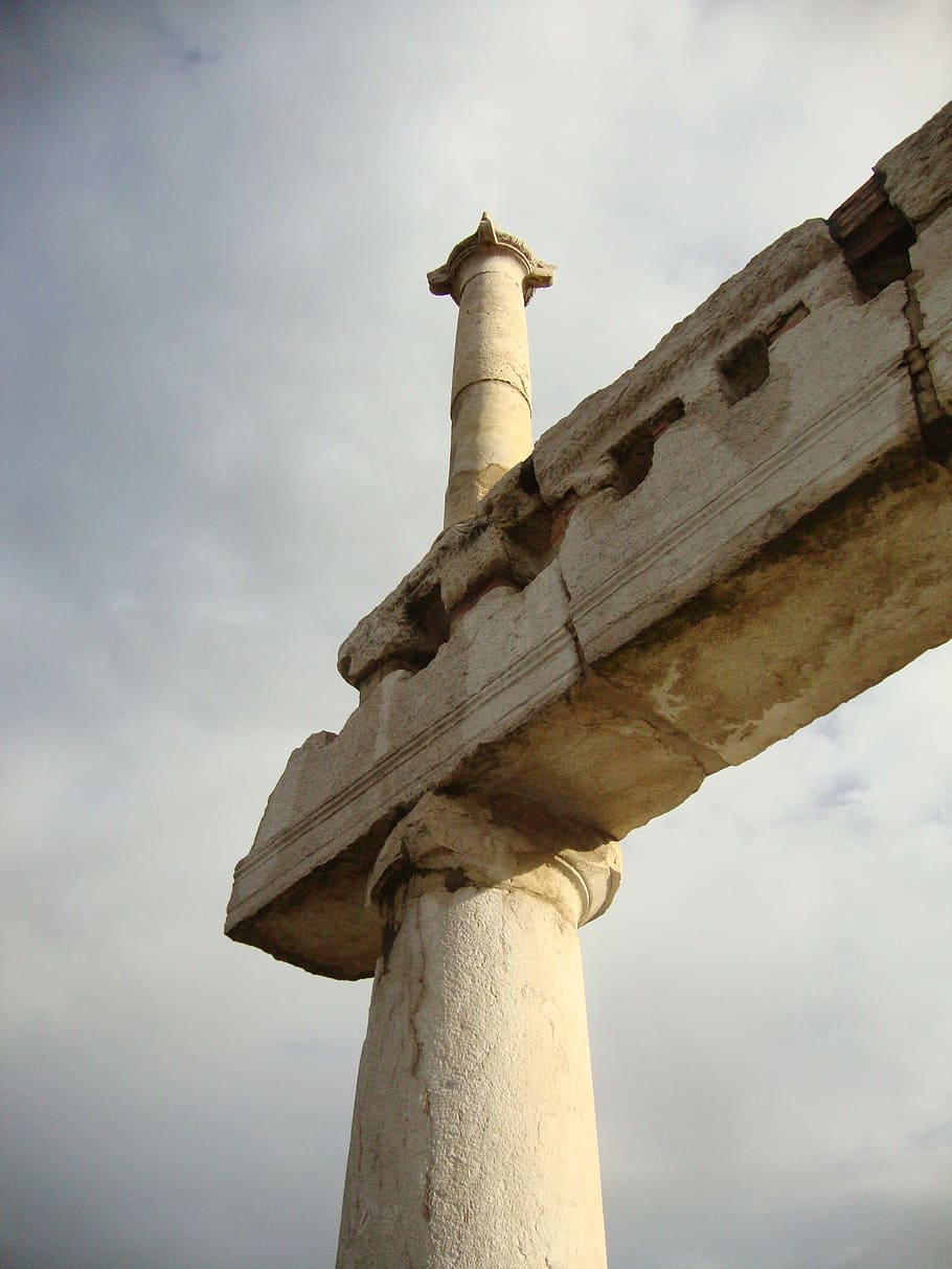 Pompeya, Italia, arquitectura, columna, clasicismo, turismo, columna arquitectónica, cielo, vista de ángulo bajo, nube - cielo