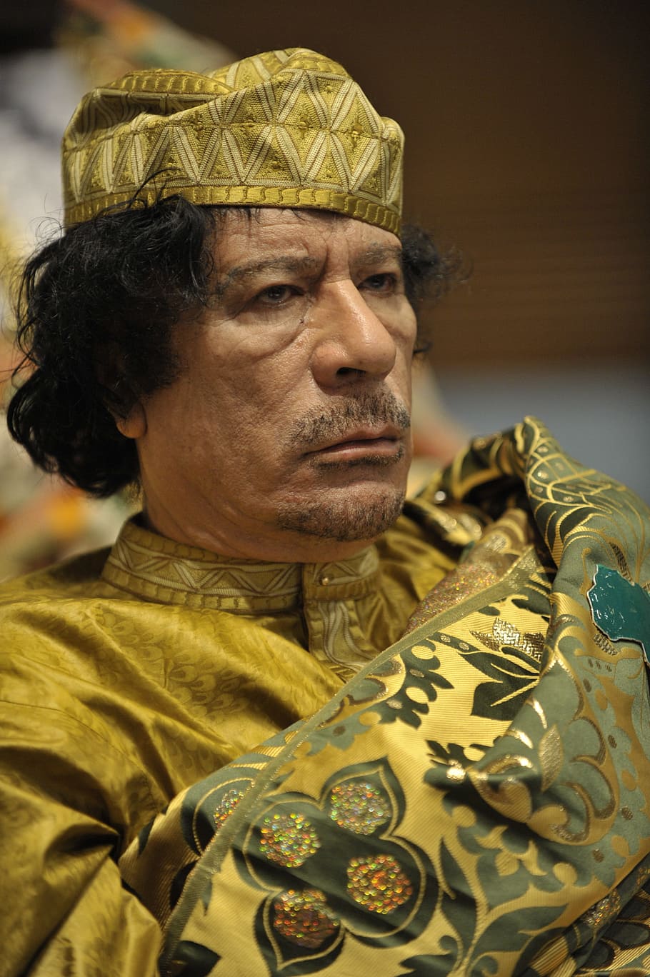 Dictator, Muammar Al Gaddafi, head of state, libya, revolutionary leader, man, portrait, 2009, one man only, army soldier