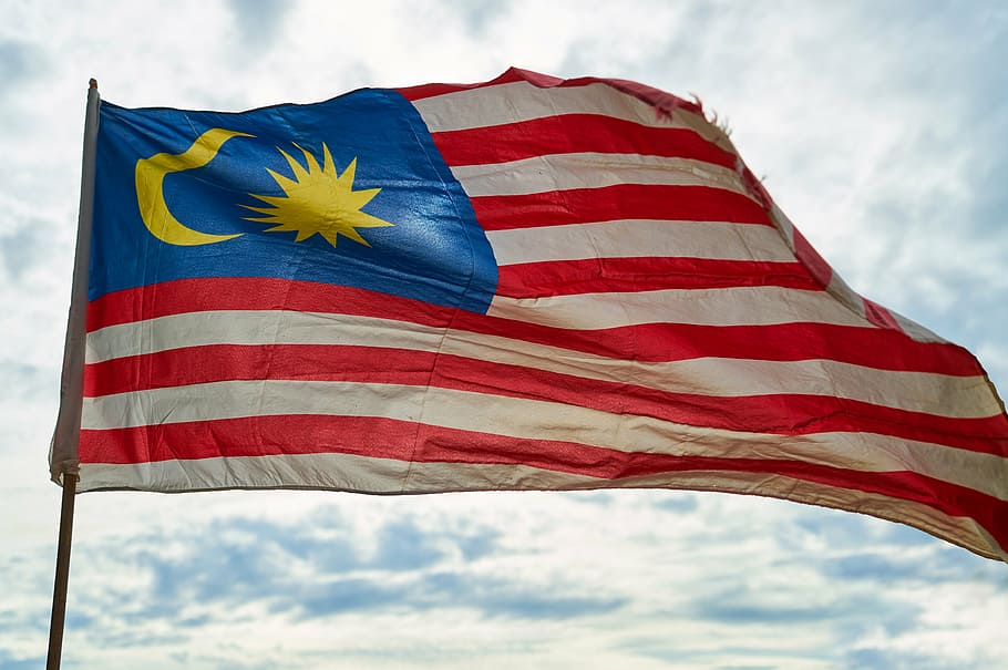 national flag, flag, malaysia, dom, independence, blue, red, striped, asian, country