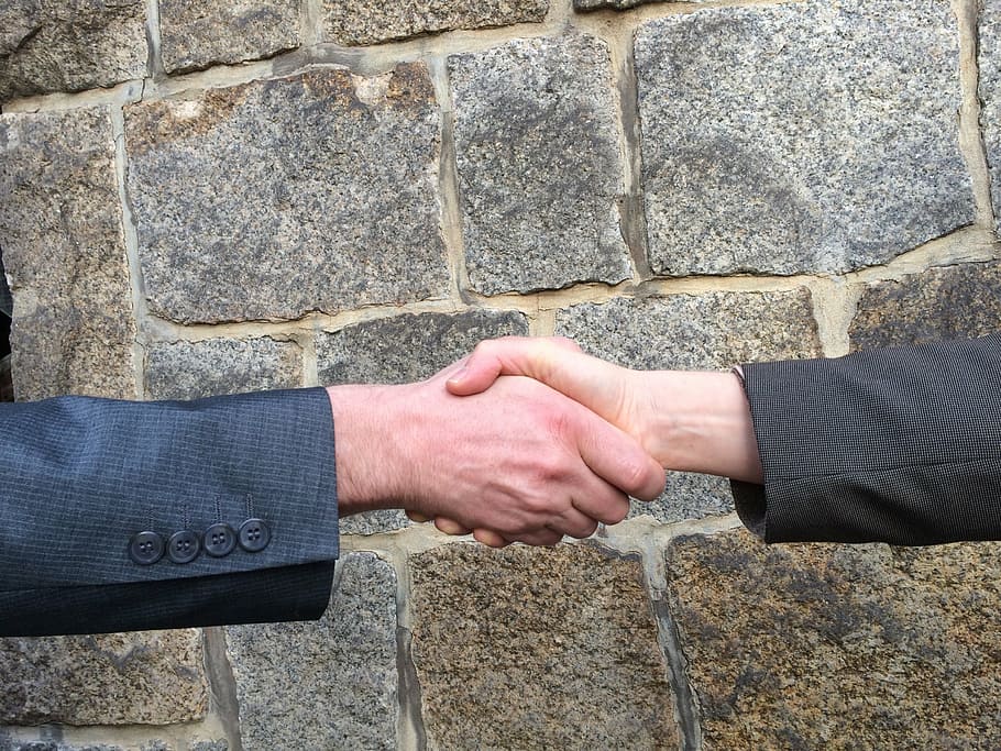 2, 人, 握手, 交渉, 歓迎, 協力, ビジネス, ビジネスマン, 手を与える, 人間の手