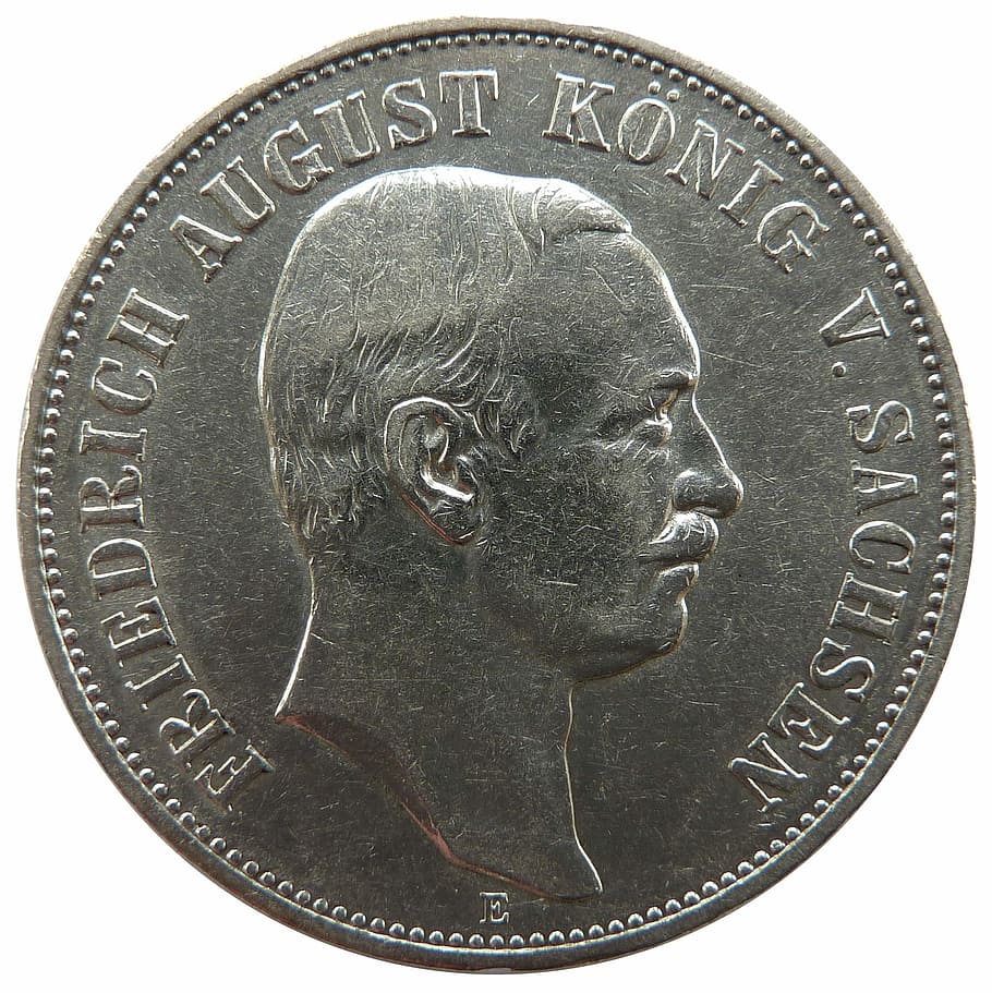 Saxony, Friedrich Augustus, Coin, mark, uang, mata uang, peringatan, uang tunai, keuangan, pertukaran