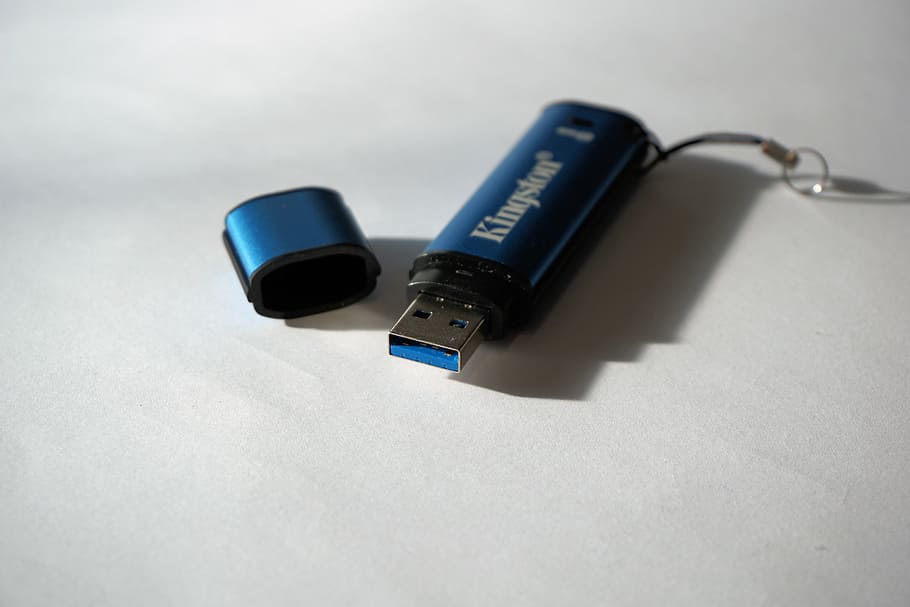 blue, kingston datatraveler, white, surface, usb stick, usb, storage medium, data, memory stick, computer