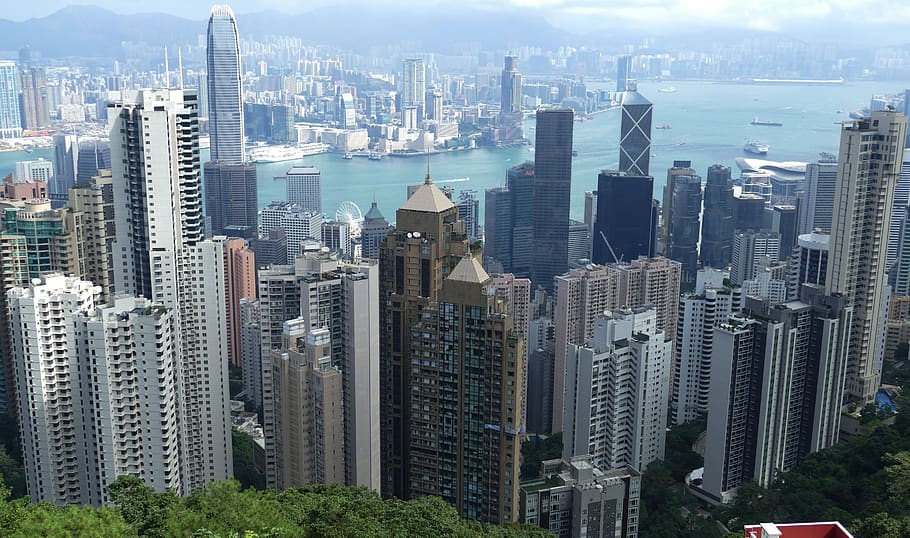 hong kong, china, skyscraper, asia, city, big city, architecture, skyline, outlook, view