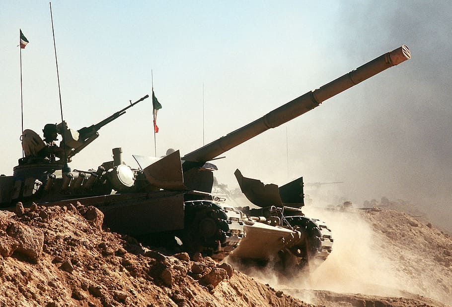 クウェートm -84タンク, クウェート, M-84, タンク, 作戦砂漠の盾, 湾岸戦争, 装甲戦争, 戦い, D0206, 写真