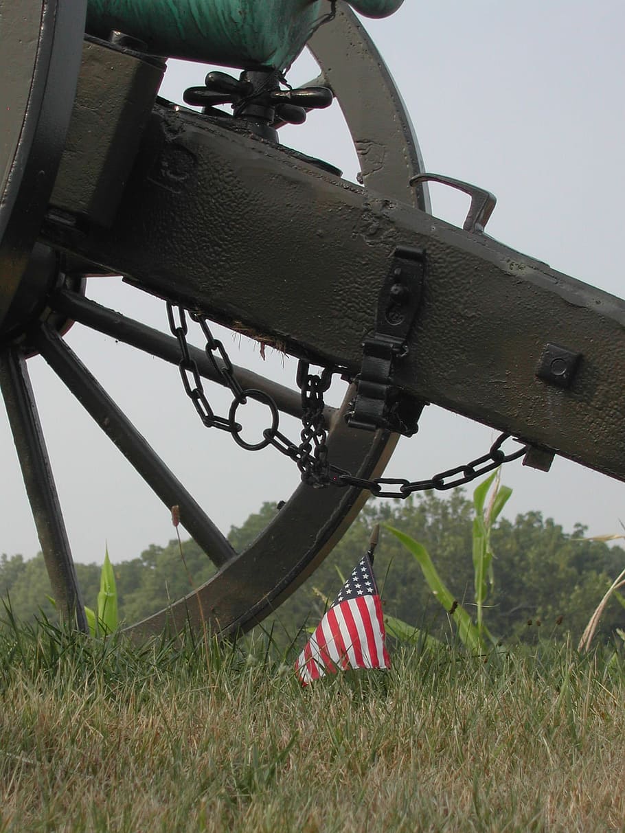 Antietam, Sharpsburg, Civil War, patriotism, flag, outdoors, military, day, grass, field