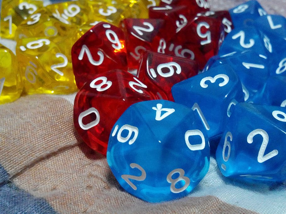 dice, toys, dice ten page, colors, luck, game board, number, close-up, blue, indoors