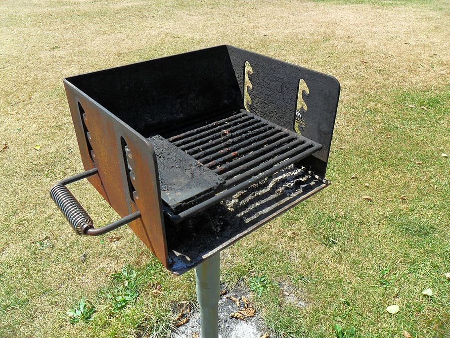grill, park, bake, oven, food, fire, grass, outdoors, barbecue grill, barbecue