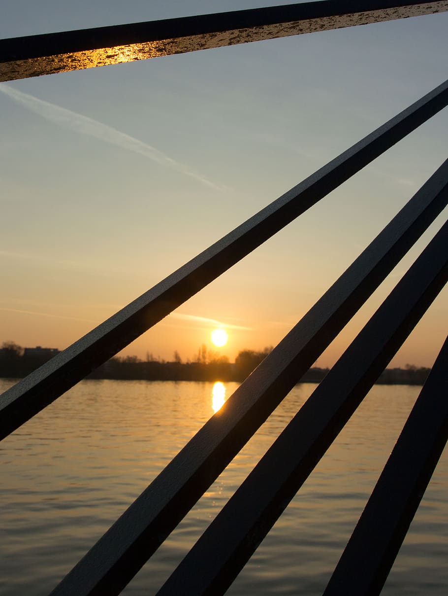 puente, luchar, viena, austria, danubio, amanecer, arquitectura, puesta de sol, cielo, agua