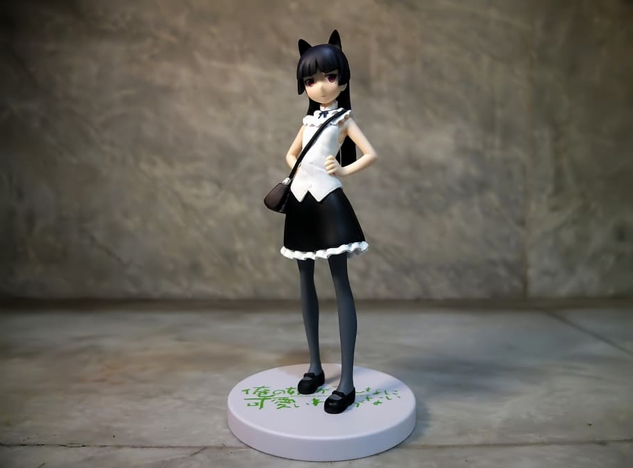young, lady, plain, clothes, cat, ears, decor, toy, figurine, anime